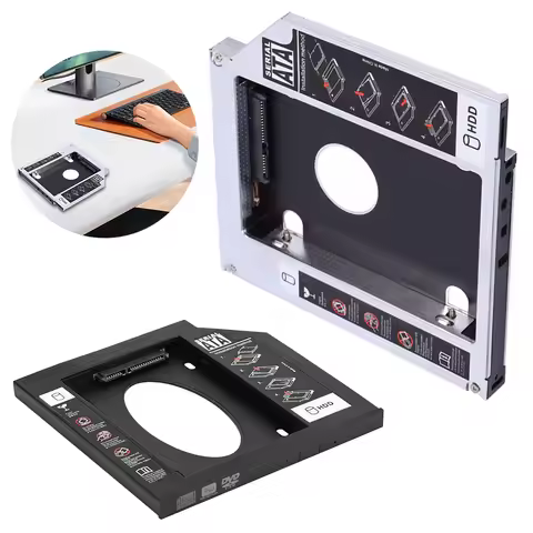 9.5/12.7mm Second HDD Caddy Universal SATA 3.0 2.5 Inch SSD HDD Case/Box Adapter Aluminum/Plastic fo