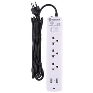 รางปลั๊กไฟมอก. 3ช่อง+2USB 1สวิตช์ 3ม. โตชิโน SO-33USB