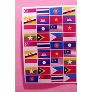 Asean Cheek Sticker Flag Sticker set Asean Country Flag