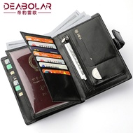 Deabolar Dompet Travel Muat Paspor dan Kartu Serta Cash K3247 Bahan Kulit Sintetis Kilat Lilin Lembu