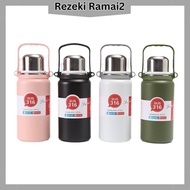 Vacuum Thermos Water Bottle 1L (34oz) Customize Name Engrave 316 & 304 Stainless Steel Shoulder Stra