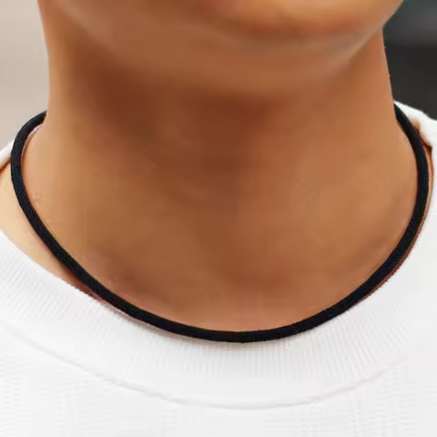 New Simple Style Men Necklace Grade A 4mm Milan Rope Stainless Steel OT Buckle Collar 18inches 24 in