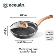 Ecowin Maifan กระทะหิน ไม่ติดกระทะ เหมาะสําหรับเตาแก๊ส และเตาแม่เหล็กไฟฟ้า ขนาด 20 24 26 28 ซม.