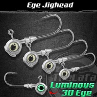 Eye Jighead X4  Barbed Fishing Hook 3D Eye High Carbon Steel Jig Lead Head Hooks Fishing Hook Kolam 