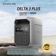 ECOFLOW Portable Power Station DELTA 3 Plus, 1024Wh LiFePO4 Battery, 1800W AC/140W USB-C Output, Sol