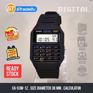 Original Calculator Men CA-53W-1Z CA53W-1Z Digital Back to the Future Watch Black Resin Band watch f