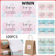 WININ 100PCS Thank You Stickers Gift Wrapping Package Decoration 4*4cm Gorgeous