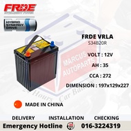 FRDE S34B20R VRLA AUXILIARY AGM CAR BATTERY