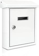 SereneLife Wall Mount Lockable Mailbox - Modern Outdoor Galvanized Metal Key Large Capacity - Commercial Rural Home Decorative &amp; Office Business Parcel Box Packages Drop Slot Secure Lock