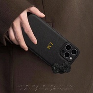 Ốp lưng điện thoại đính nơ lấp lánh tên viết tắt tùy chỉnh tương thích với iPhone 16 15 14 13 12 11 