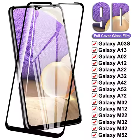 9D Tempered Glass for Samsung Galaxy A02 S A12 A22 A32 A52 M02 M12 M62 Screen Protector A42 A72 A 22