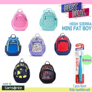 [HIGH SIERRA] Kids Mini Fat Boy Backpack Children Samsonite Camping Mini Backpack Korea Fashionable bag [Shoulder protection comfortable Primary school Bag]