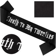 KICOSY Death to My 20s Sash Rip 20s Birthday Sash Black 30th Birthday Sash Funeral for Youth 30th De