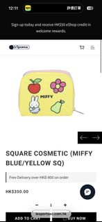 LeSportsac Square Cosmetic Bag Miffy Blue/Yellow SQ