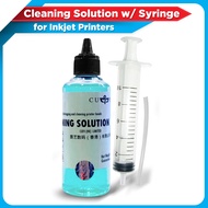 (4 pcs) Syringe with Hose for Printer // 100ml Cleaning Solution for Inkjet Printer and DTF Printer