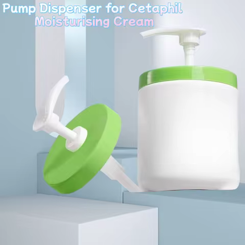 Pump Dispenser for Cetaphil Moisturising Cream 453g , Pump Head with Lid Compatible with Cetaphil Bo