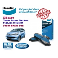 TOYOTA RUSH, AVANZA F601, F602, F651, F651 2003-2018 FRONT BENDIX BRAKE PAD DB1460