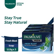 ✸ ◩ Palmolive Men Fresh Blast Bar Soap - with Natural Essences, 115g Value Pack of 3