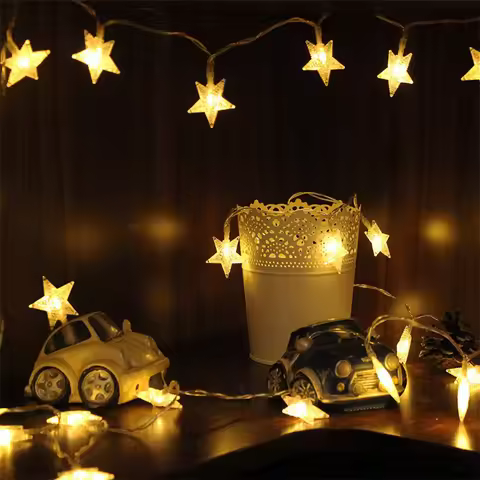 1.5M/3M/6M/10M AA Battery Powered Star Lights String Festival LED Lights Muslim Ramadan Wedding Indo