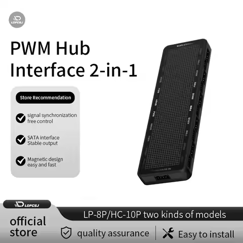 LDPCSJ HU-8 Chassis Fan Hub，8 Sets of ARGB and PWM Interfaces,Bottom magnetic design，Support motherb