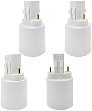 E-Simpo 4pcs Gx23 to E26/E27 Lamp Base Holder Socket Adapter, Refinded Gx23 to E26/e27 Bulb Base Con