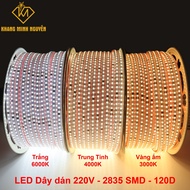(Price for 1m) LED strip 120D 2835 220V, White - Neutral - Warm yellow, roll maximum length 100m