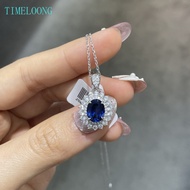 2CT Oval Lab Grown Sapphire High Carbon Diamond Pendant Necklace 925 Sterling Silver Jewelry Gift
