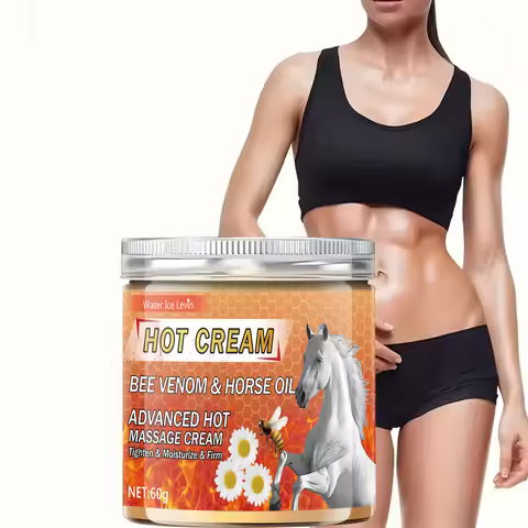 Bee Venom & Horse Oil Hot Cream for Pre-Workout Warming, Firming & Nourishing Massage.
