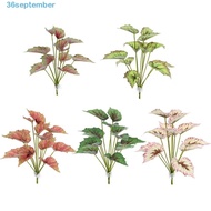 SEPTEMBER Artificial Green Plant Leaves, 12 Heads Palm Plant Artificial Begonia Plant, Simulation Pl