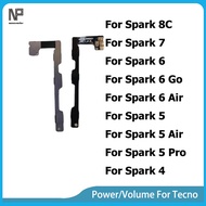 For Tecno Spark 7 6 5 4 3 8C Go Air Pro Lite Power On Off Switch Button Volume Key Button