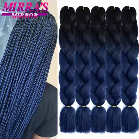 Jumbo Braiding Hair Extensions 24inch Ombre Hair For Braids 5Pcs Box Braid Yaki Texture Synthetic Fi