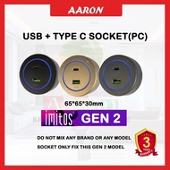 imitos Gen2 Power Track Socket Surface 32A Power Track Line Socket Long USB LED Blue Light Lightman