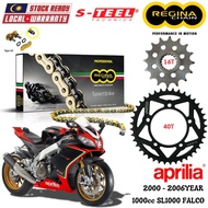 APRILIA 1000cc SL FALCO Full Set Regina SPORTBIKE Chain 525 ZRP Steel Sprocket Sets