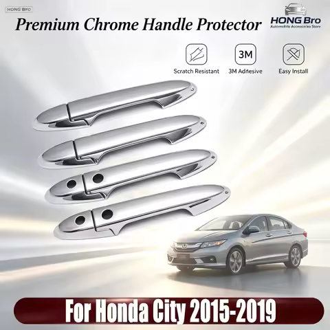 Chrome Silver Door Handle Cover Exterior Protector Trim Auto Exterior Accessories For HONDA City 201