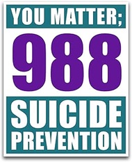 988 Suicide Prevention Stickers, Support Suicide Prevention Suicide Hotline Number Bumper Stickers D