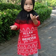 BUY 1 GET 1 Allah Children's Tunic T-shirt with You Red