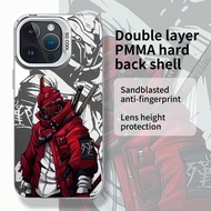 เคสโทรศัพท์กันกระแทกหลังแข็ง PMMA ลายซามูไรสีแดง 1 ชิ้น เคสโทรศัพท์แบบปรับแต่งได้ เข้ากันได้กับ iPho