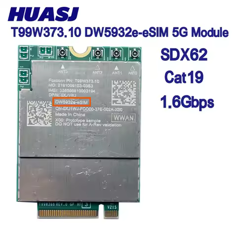 T99W373 DW5932e-eSIM DW5932e 5G Module LTE Cat19 M.2 Wireless WWAN Card For Dell Latitude 7350 7450 