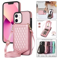 Small Fragrant Bag Casing Samsung S23 Plus Note 20 Ultra A13 M13 A04S A04 A53 A12 A52 A52S A51 5G Cute Flip Leather Case with Mirror Long Rope Card Slot Rear Cover Shell