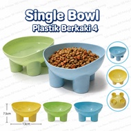 Single Bowl Plastic Dog Cat Food Bowl with 4 Legs Capacity 350ml Diameter 13cm Height 7.5cm | Elevat