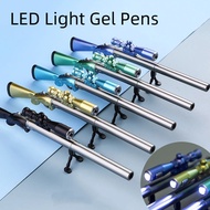0.38mm Novelty Cool Sniper Gun Shape LED Light Black Ink Gel Pen Novelty Pens Interesting Sniper Gun