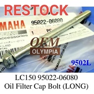 0Y15 Y15ZR FZ150 LC135 V2 5S Oil Filter Cap Screw Bolt LONG 100% ORIGINAL HLY Skru Cover Penapis Minyak Hitam