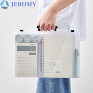 JEROMY A4 File Box, Transparent Simple a5 Organize The Box, Office Stationery Folder Portable Durabl
