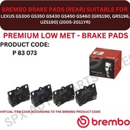 BREMBO GENUINE DISC BRAKE PAD (REAR) FOR LEXUS GS300 GS350 GS430 GS450 GS460 [GRS190, GRS196, UZS190