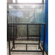 RAK AQUARIUM 2 SUSUN BESI HOLLOW GALVANIS 80X40X83CM KAKI DUDUKAN MEJA