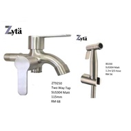 Zyta SUS304 ZT9250 Two Way Tap Matt  & Zyta BS330 1.2m Hose SUS 304 Matt bidet