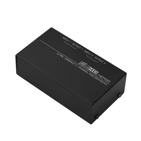 Ultra-compact 2-Channel Hum Destroyer - 1/4" TRS Input/Output Hum Eliminator, Passive Noise Filter f