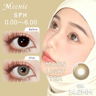 [0.00~-6.00] Meenie Moonlight Tea 14.2mm Contact Lens myopia Contact Lenses Eye Free Lens Case