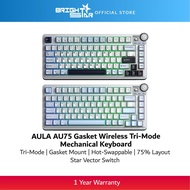 AULA AU75 Gasket Wireless Tri-Mode Mechanical Keyboard - Star Vector Switch Glacier Blue/Seasalt Blu