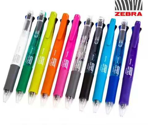 Zebra Clip-on Multi 5 in 1 0.7 mm Ballpoint Pen contains 0.5 mm Mechanical Pencil Japan B4SA1